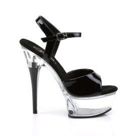 Pleaser Sandales CAPTIVA-609 Noir Transparent EU-37/US-7