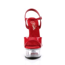 Pleaser Sandales CAPTIVA-609 Transparent Rouge EU-36/US-6