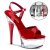 Pleaser Sandales CAPTIVA-609 Transparent Rouge EU-36/US-6