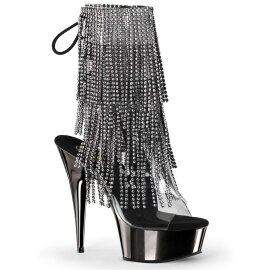Pleaser Bottines DELIGHT-1017RSF Transparent Argent Noir...