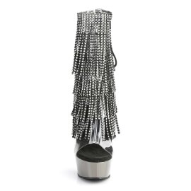 Pleaser Bottines DELIGHT-1017RSF Transparent Argent Noir...