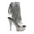 Pleaser Bottines DELIGHT-1017RSF Transparent Argent Noir Chrome EU-35/US-5