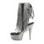 Pleaser Bottines DELIGHT-1017RSF Transparent Argent Noir Chrome EU-38/US-8