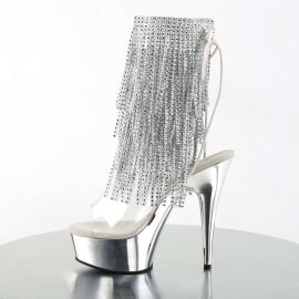 Pleaser Bottines DELIGHT-1017RSF Transparent Argent Chrome EU-37/US-7