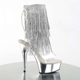 Pleaser Bottines DELIGHT-1017RSF Transparent Argent Chrome EU-37/US-7