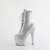Pleaser ADORE-1020GP Bottines à plateforme Revêtement laqué Paillettes Argent