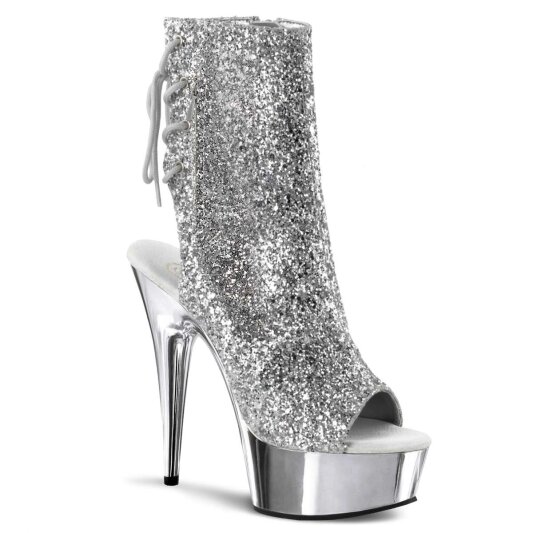 Pleaser Bottines DELIGHT-1018G Argent Paillettes Chrome EU-35/US-5