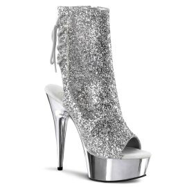 Pleaser Bottines DELIGHT-1018G Argent Paillettes Chrome...