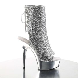 Pleaser Bottines DELIGHT-1018G Argent Paillettes Chrome EU-35/US-5
