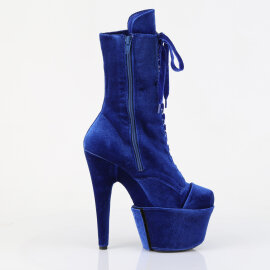 Pleaser ADORE-1045VEL Bottines à plateforme Velours Bleu