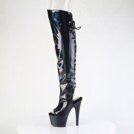 Pleaser ADORE-3019HWR Cuissardes à plateforme Holo Noir