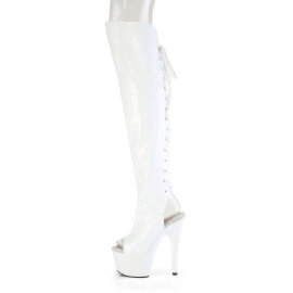 Pleaser ADORE-3019HWR Cuissardes à plateforme Holo Blanc