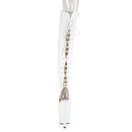 Pleaser ADORE-3019HWR Cuissardes à plateforme Holo Blanc