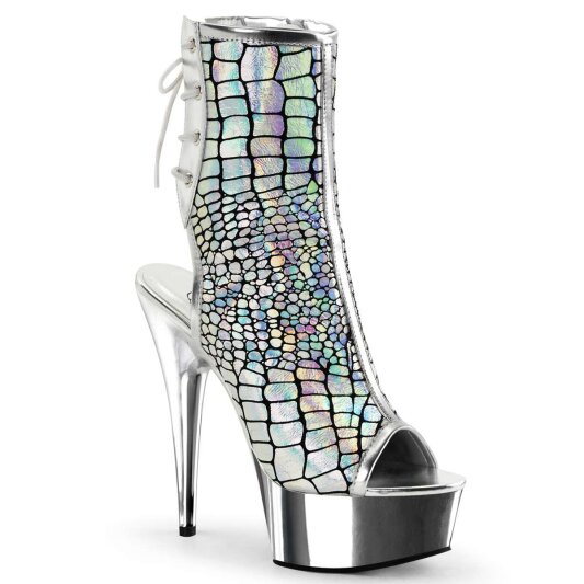 Pleaser Bottines DELIGHT-1018HG Argent Hologramme Chrome EU-35/US-5