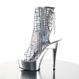 Pleaser Bottines DELIGHT-1018HG Argent Hologramme Chrome EU-35/US-5