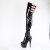 Pleaser ADORE-3055 Cuissardes à plateforme Revêtement laqué Noir