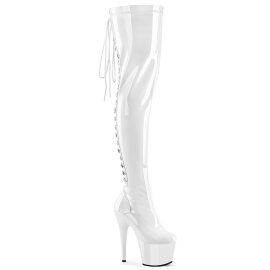 Pleaser ADORE-3063 Cuissardes à plateforme Blanc