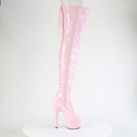 Pleaser ADORE-3850 Cuissardes à plateforme Revêtement laqué Paillettes Rose