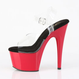 Pleaser ADORE-708 Sandales à plateforme Transparent Rouge