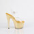 Pleaser ADORE-708LQ Sandales à plateforme Transparent Holo Or