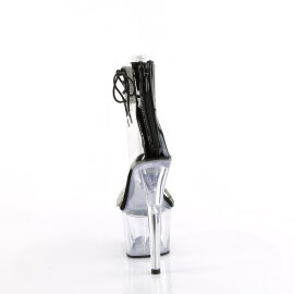 Pleaser ADORE-727RS Sandales à plateforme Transparent Strass Noir