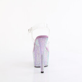 Pleaser BEJEWELED-708RRS Sandales à plateforme Transparent Strass Lilas