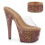 Pleaser BEJEWELED-712RS Mules à plateforme Transparent Strass Marron