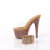 Pleaser BEJEWELED-712RS Mules à plateforme Transparent Strass Marron