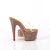 Pleaser BEJEWELED-712RS Mules à plateforme Transparent Strass Marron