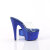 Pleaser BEJEWELED-712RS Mules à plateforme Transparent Strass Bleu