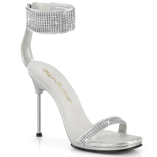 Fabulicious CHIC-40 Sandales Tissu Strass Argent