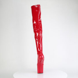 Pleaser CRAZE-3000 Cuissardes à plateforme Revêtement laqué Rouge
