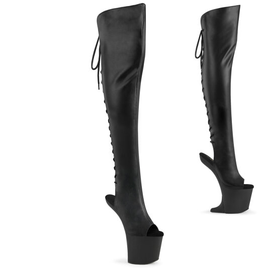Pleaser CRAZE-3019 Cuissardes à plateforme Similicuir Noir