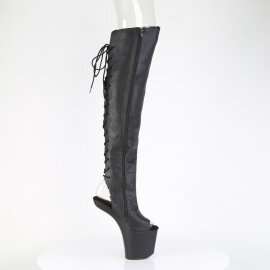 Pleaser CRAZE-3019 Cuissardes à plateforme Similicuir Noir