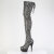 Pleaser DELIGHT-3008SP-BT Cuissardes à plateforme Imprimé serpent Gris