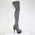 Pleaser DELIGHT-3008SP-BT Cuissardes à plateforme Imprimé serpent Gris