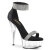 Pleaser DELIGHT-641 Sandales à plateforme Tissu Transparent Noir