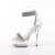 Pleaser DELIGHT-641 Sandales à plateforme Tissu Transparent Argent