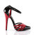 Devious DOMINA-412 Sandales Revêtement laqué Noir