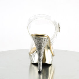 Fabulicious ELEGANT-408 Sandales à plateforme Chrome Transparent Or