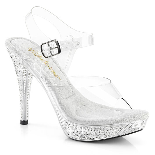 Fabulicious ELEGANT-408 Sandales à plateforme Transparent Strass