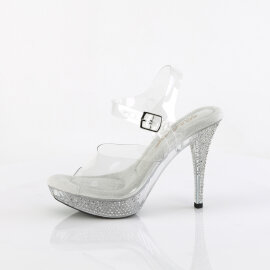 Fabulicious ELEGANT-408 Sandales à plateforme Transparent Strass