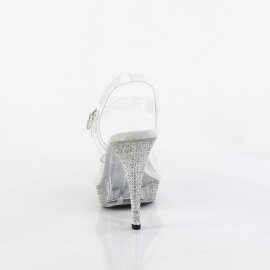 Fabulicious ELEGANT-408 Sandales à plateforme Transparent Strass