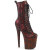 Pleaser FLAMINGO-1040SPF Bottines à plateforme Tissu Métallique Imprimé serpent Rouge