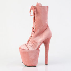 Pleaser FLAMINGO-1045VEL Bottines à plateforme Velours Rose