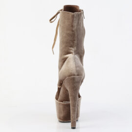 Pleaser FLAMINGO-1045VEL Bottines à plateforme Velours Kaki