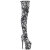 Pleaser FLAMINGO-3000DP Cuissardes à plateforme Tissu Noir Blanc