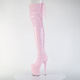 Pleaser FLAMINGO-3850 Cuissardes à plateforme Revêtement laqué Rose
