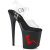 Pleaser FLAMINGO-808TGRS Sandales à plateforme Transparent Strass Noir Rouge