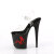 Pleaser FLAMINGO-808TGRS Sandales à plateforme Transparent Strass Noir Rouge